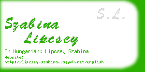 szabina lipcsey business card